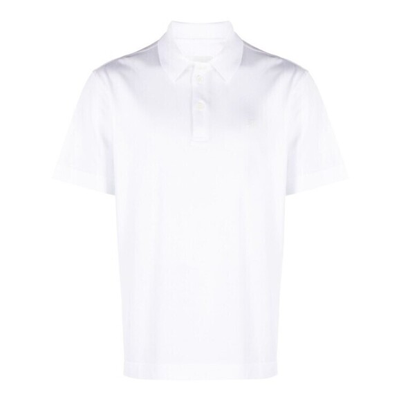 Givenchy Signature Embroidered White Cotton Piqué Polo Shirt - NWT